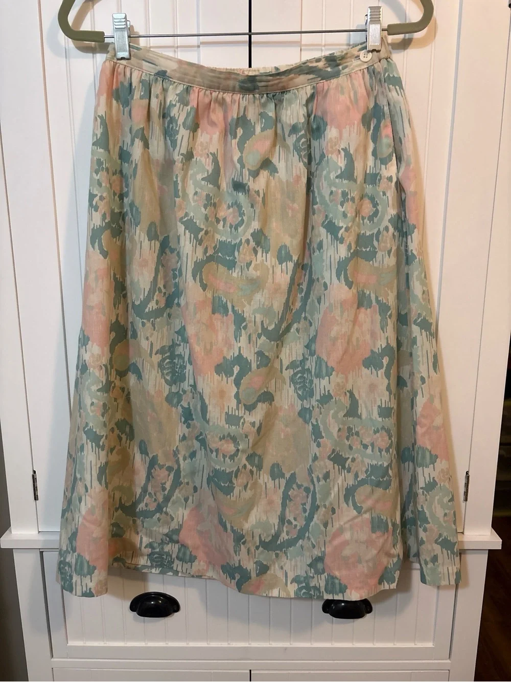 Alfred Dunner Size 12 Pastel Floral Midi Skirt Elastic Waist Cottagecore